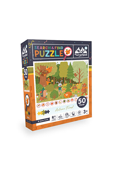 Neverland 50 Pieces Search and Find Puzzle - Autumn Forest (Sonbahar Ormanı)