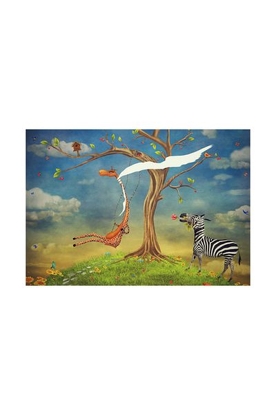 Blue Focus Zebra Love Giraffe 500 Piece Puzzle