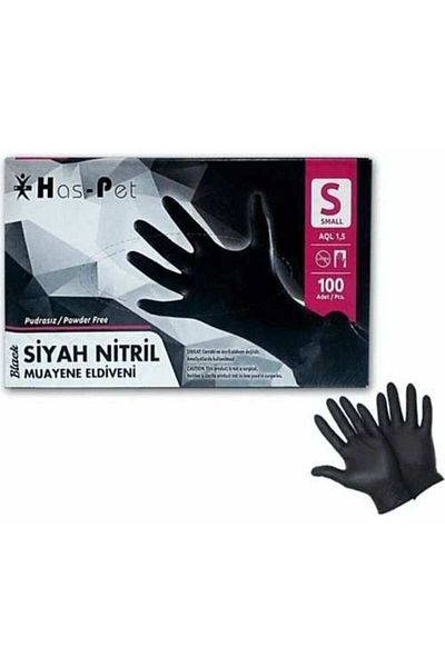 Çözüm Ambalaj Has-pet black nitrile gloves 100-pack (s)