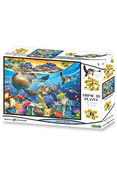 Prime 3D Kaplumbağa Plajı 63 Parça Puzzle 10686