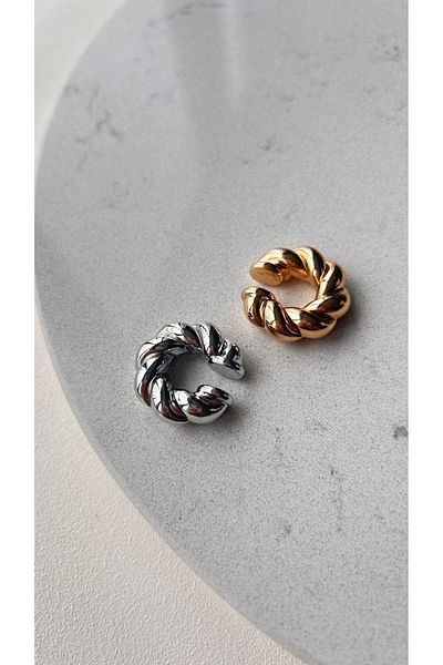 Doğaltaş Masalları Earcuff cartilage earring gold color