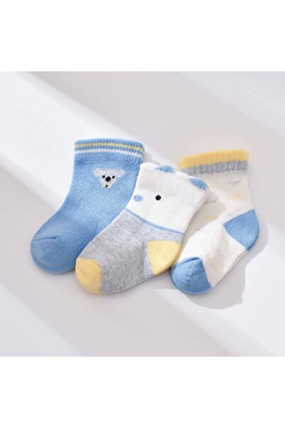 Bibaby Biorganic Bow Tie Koala Men's 3-Piece Socks 68447 Blue