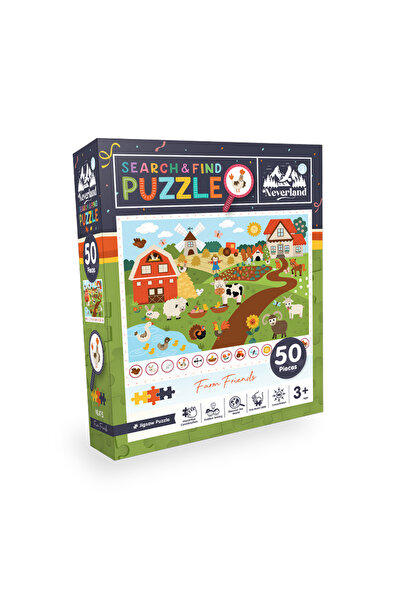 Neverland 50 Pieces Search and Find Puzzle - Farm Friends (Çiftlik Arkadaşları)