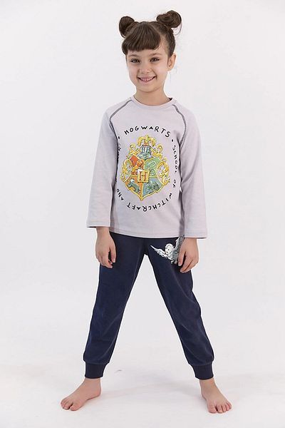 Harry Potter Licensed Light Gray Girl's Ribbed Pajama Set L1414-c