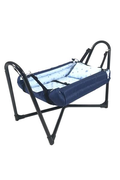 LOOVE BEBE NEPTÜN METAL BEŞİK HAMAK LACİVERT PAMUKLU KUMAŞ