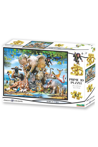 Prime 3D Afrika Smile 63 Parça Puzzle 10638