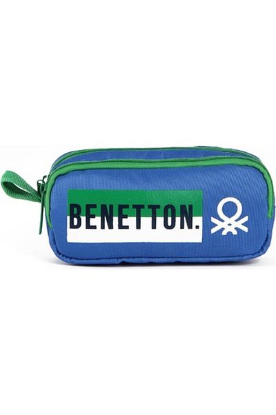Benetton Geantă pentru stilou albastru United Colors of Benetton cu compartiment dublu 04277