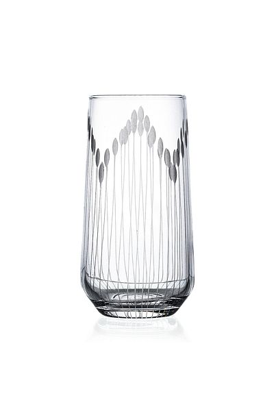DECOCIA Kazaan 12 Piece Water and Soft Drink Cut Glass Set Vega Patterned