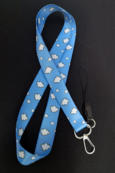 Apptakı Mavi Bulut Yaka Kartı Aksesuar Boyun İpi Boyun Aski İpi Telefon Askıs...