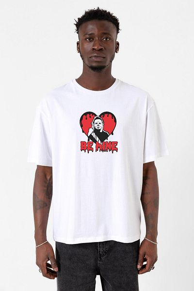 Tshirthane Be Mine Michael Myer Λευκό ανδρικό μπλουζάκι Oversize