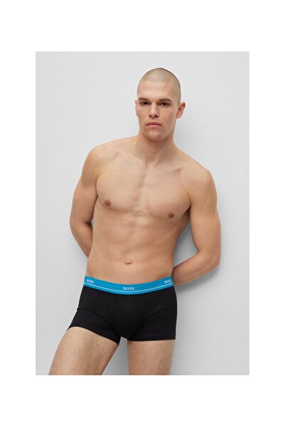 BOSS Beşli Pakette Kemer Lastiği Logolu Esnek Pamuklu Trunk