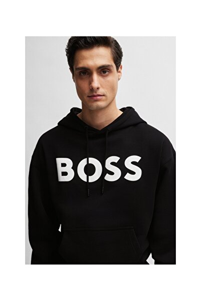 BOSS Fransız Havlu Kumaşından Logo Baskılı Kapüşonlu Sweatshirt