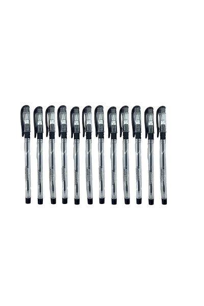 Mynote Pro 0.7 Mm Gel Needle Point Ballpoint Pen Black 12 Pieces