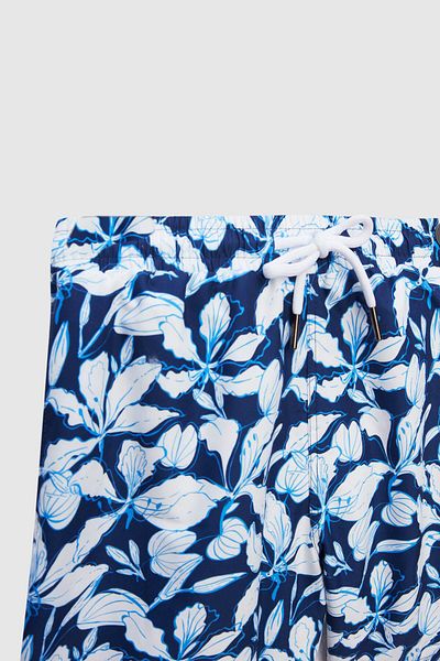 Twn Σορτς μαγιό με κανονική εφαρμογή Navy Blue printed