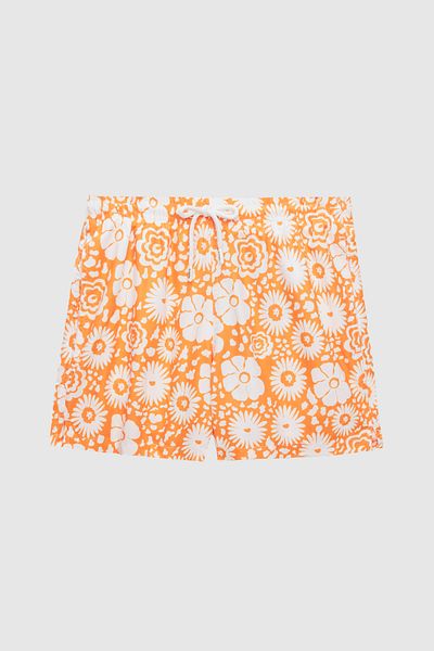 Twn Costum de baie cu pantaloni scurți cu imprimeu portocaliu