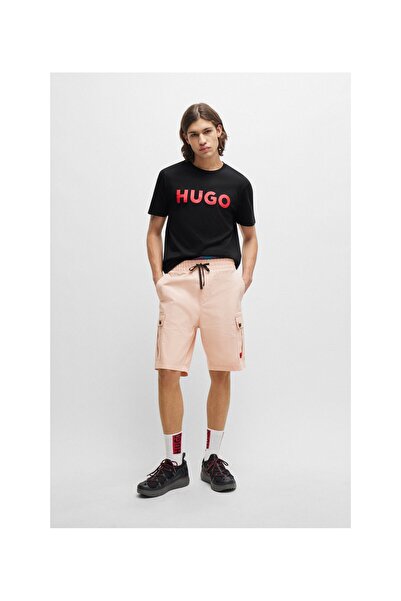 HUGO Contrasting Color Logo Cotton Jersey Normal Cut T-Shirt