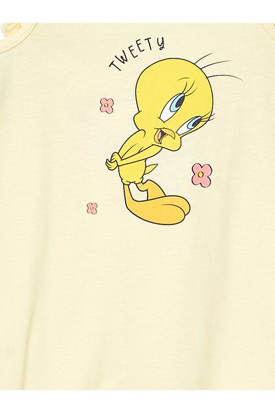 LC Waikiki Lw – Strampler für Babys mit quadratischem Kragen und Tweety-Aufdruck