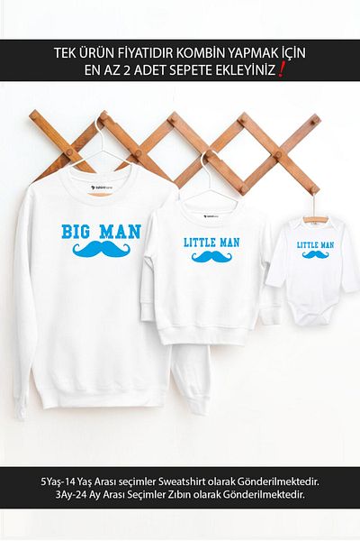 Tshirthane Tatăl Fiu Omul Mare Omul Micuț (PRĂȚUL PRODUSULUI ADAUGĂ MINE MINI 2 COȘURI PENTRU A FACE COMBINAȚI)