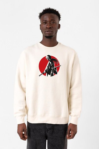 Tshirthane Ανδρικό φούτερ Rurouni Kenshin Samurai Logo Ecru 2ip