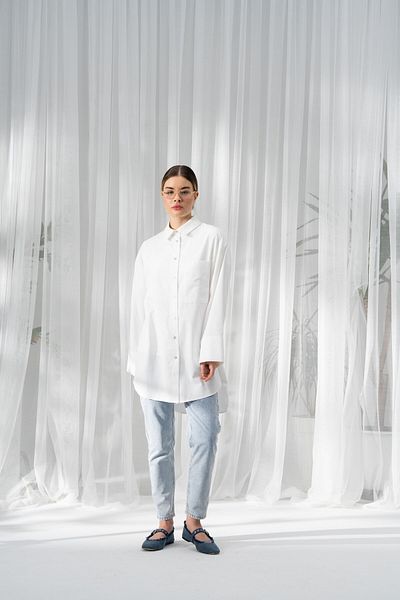 QANU Poplin Shirt White Loose Fit