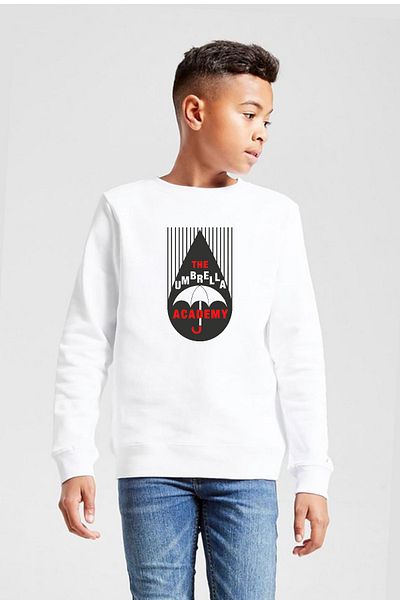 Tshirthane The Umbrella Academy Rain Logo Λευκό Παιδικό Φούτερ 2ip