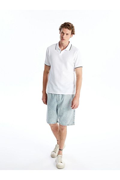 LC Waikiki LCW Herren-T-Shirt mit Polokragen und kurzen Ärmeln