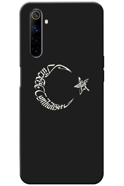 Zebana حافظة سيليكون متوافقة مع هاتف Realme 6 Moon Star وAtaturk (مطبوعة)