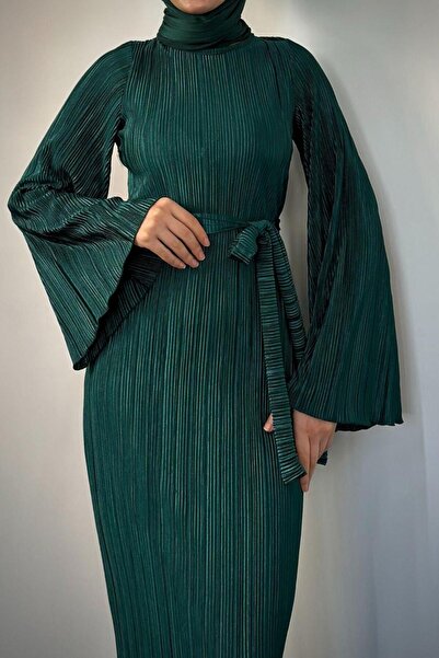 KaSheHa Alya Spanish Sleeve Dress Emerald