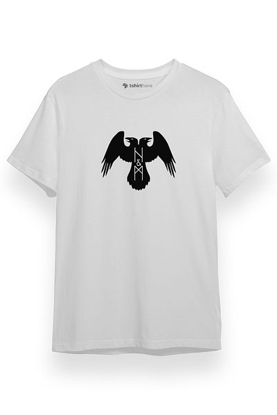 Tshirthane Thor's Ravens Huginn και Muninn Λευκό κοντομάνικο ανδρικό μπλουζάκι