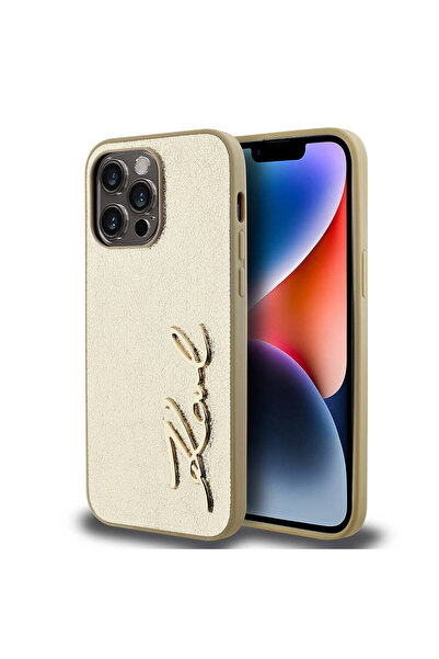 Karl Lagerfeld Apple iPhone 14 Pro Max Kılıf Orjinal Lisanslı 3D KL Yazılı Tü...