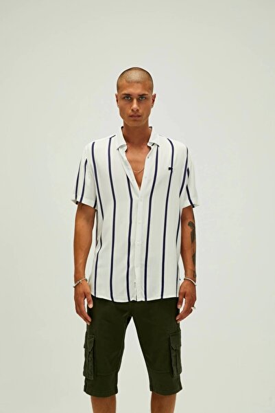 Bad Bear Sergio Men's Shirt - White Striped