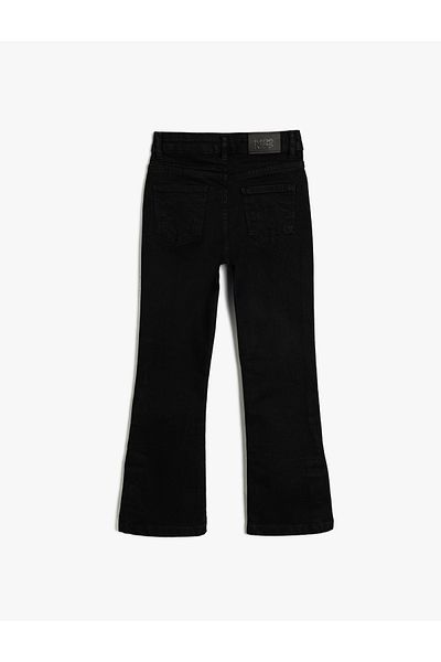 Koton Cotton Slim Fit Jeans - Normal Waist Slit Detail