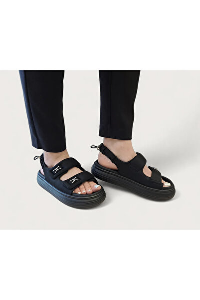 Guja صندل نسائي أنيق من المواد المستوردة مع شريط فيلكرو مطاطي