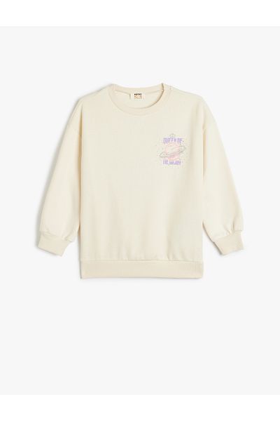 Koton Long Sleeve Crew Neck Sweatshirt - Print Detailed Hoodie