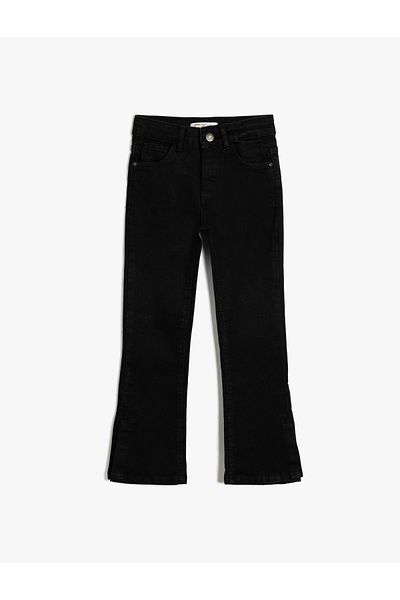 Koton Cotton Slim Fit Jeans - Normal Waist Slit Detail