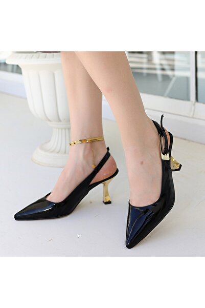 Erbilden Hydi̇m Zalin Black Patent Leather Heeled Shoes