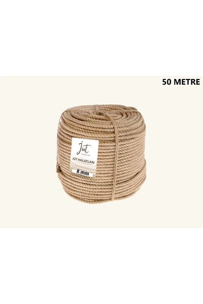 GÜVEN Jute Rope 8 Mm 50 Mt Straw Rope Tether Rope Decorative Rope