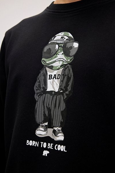 Bad Bear Gator Black Men's Printed Sweatshirt