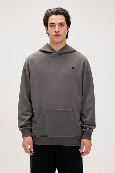 Bad Bear Men's Gray Hooded Drake Hoodie - Os Asphalt Sweatshirt