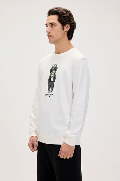 Bad Bear Gator White Men's Printed Sweatshirt
