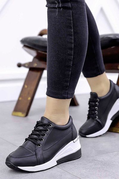 Mamito Ayakkabı Αθλητικά παπούτσια Hira Black White Wedge