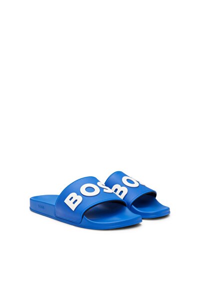 BOSS Italian Made Slide Slippers with Embossed Logo