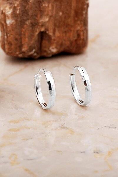 Sümer Telkari 17 Mm Parlak Gümüş Halka Küpe 7051