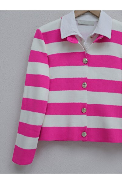 HİJABAYA Κοντή ζακέτα με μεταλλικά κουμπιά Ringelli