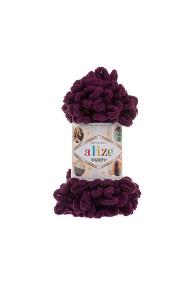 Alize Πλεκτό νήμα Puffy Hand - 111 Μωβ - 100 Γρ. 9 Μ. Πλεκτό νήμα με δάχτυλα
