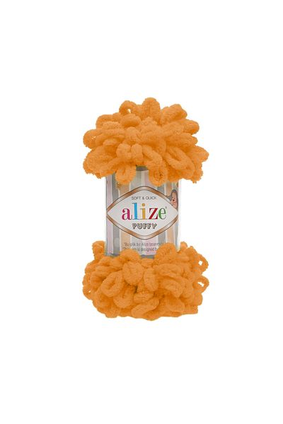 Alize Puffy Hand Yarn 336 Orange 100 Gr 9 Mt