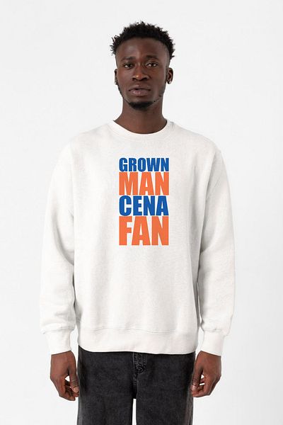 Tshirthane Wwe Grown Man Cena Fan Λευκό ανδρικό φούτερ 2ip
