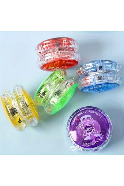 Shoplandu Led Işıklı Yanıp Sönen Rengarenk Yoyo Nostaljik Topaç Oyuncak Kaliteli Rulmanlı Pro Yoyo 1 Adet