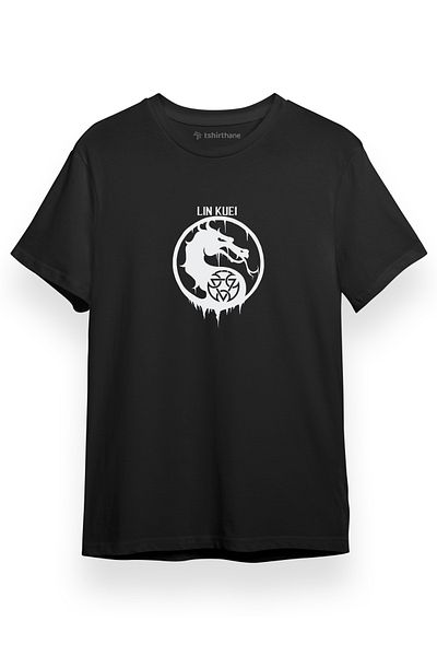 Tshirthane Ανδρικό μπλουζάκι Mortal Kombat Lin Kuei Clan Logo μαύρο κοντομάνικο