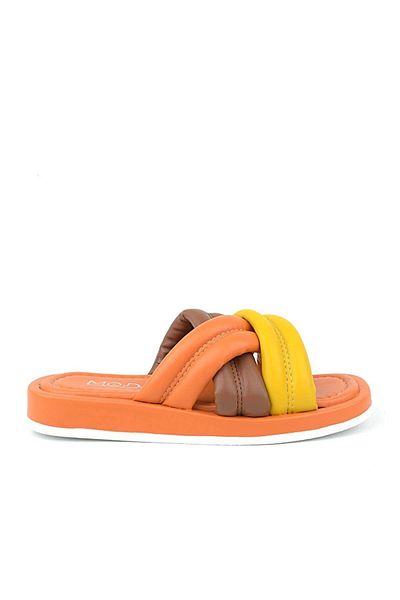 Moda Arena Φουσκωτές γυναικείες παντόφλες Orange Cross Strap